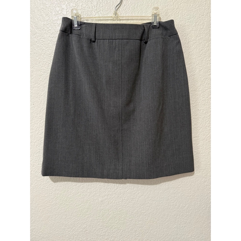 Hillary‎ and Hanson Petite Charcoal Gray Pinstripe Pencil Skirt Lined size 6